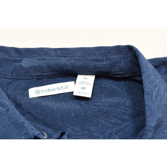 Cubavera Shirt Mens 4XL Palm Leaf Jacquard Button Up Short Sleeve Lightweight - Picture 8 of 8